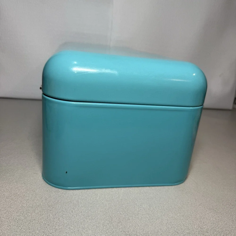 Vintage Metal Bread Box for Kitchen Counter, Bread Bin Storage Container   Green